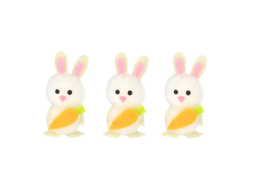Easter decoration - Bunnies with carrots, 3 pcs.