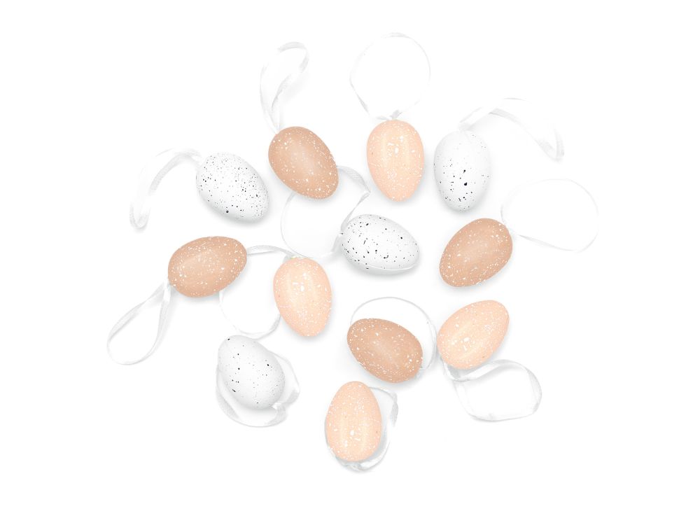 Easter hanging decorations Eggs - brown mix 12 pcs