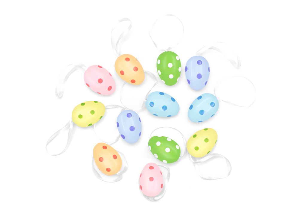 Hanging decorations Easter Eggs - color mix 12 pcs