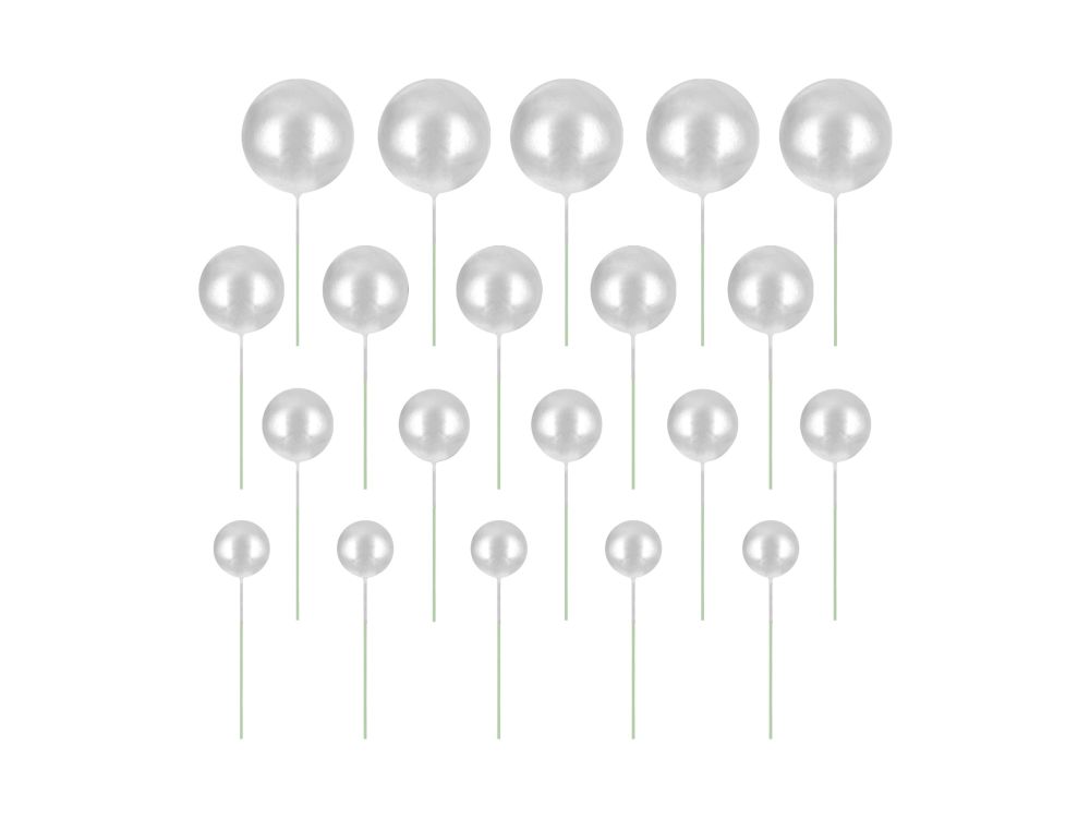 Ball cake toppers - Silver, 20 pcs.