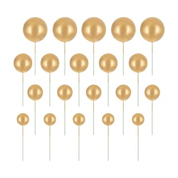 Ball cake toppers - Gold, 20 pcs.