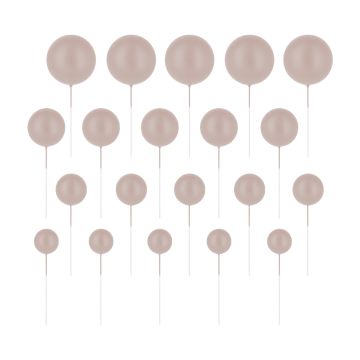 Ball cake toppers - Light Brown, 20 pcs.