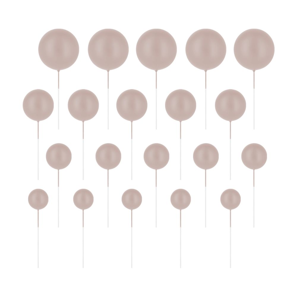 Ball cake toppers - Light Brown, 20 pcs.