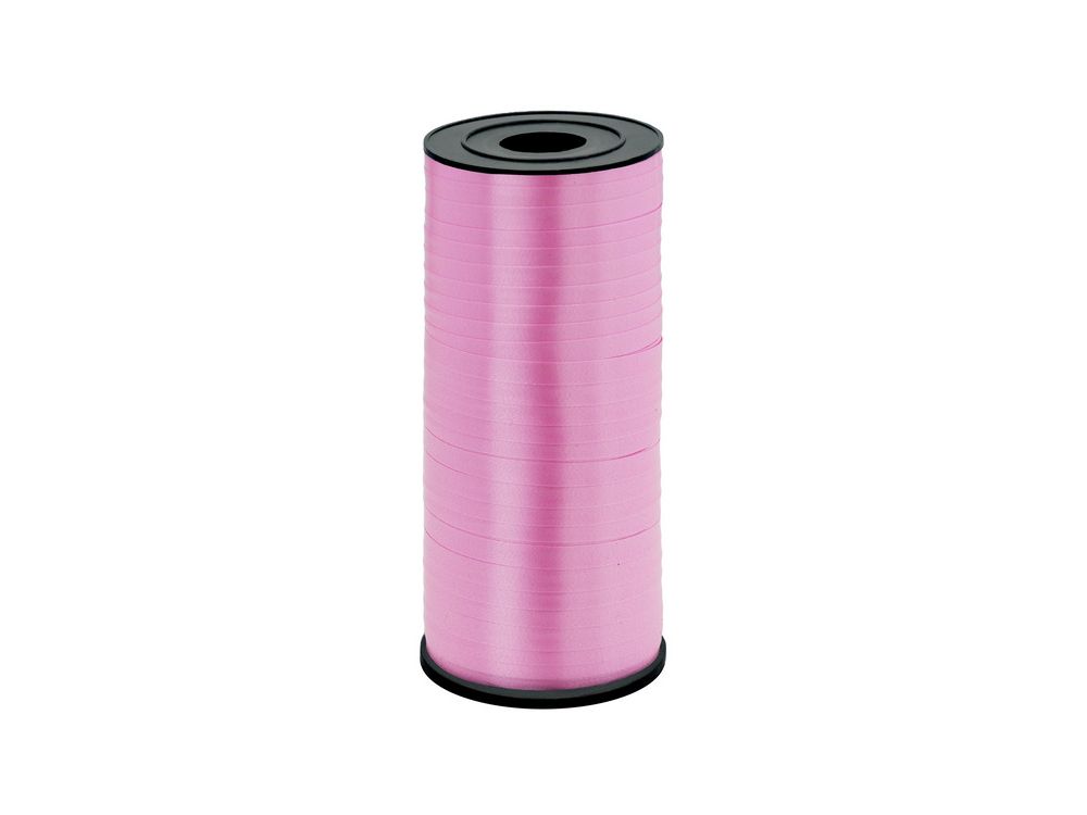 Plastic ribbon for balloons - Pink, 5 mm x 92 m