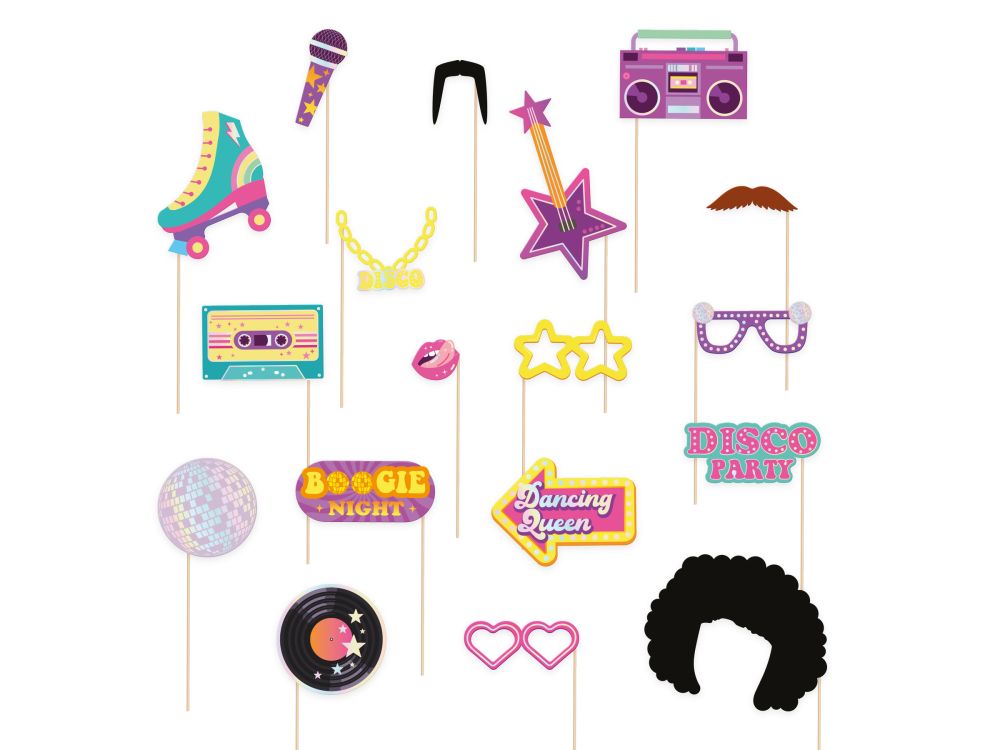Photo props Retro Disco - 18 pcs.