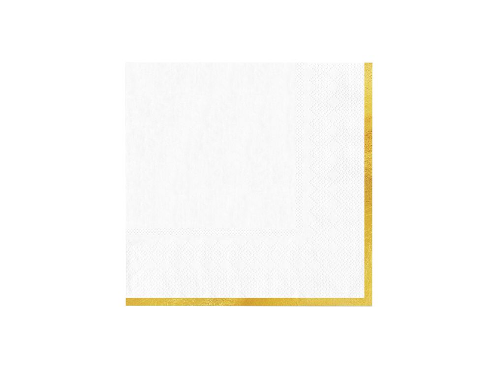 Serwetki papierowe Classic Gold - białe, 10 szt.
