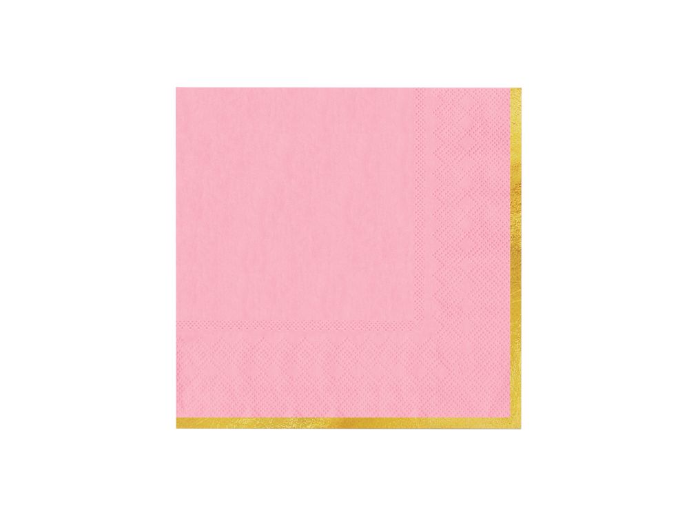 Paper napkins Classic Gold - Pink, 10 pcs.