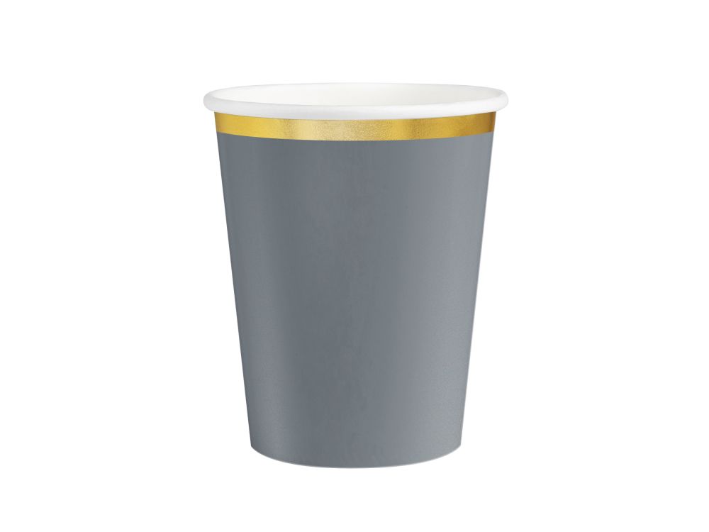 Kubeczki papierowe Classic Gold - szare 220 ml 6 szt.