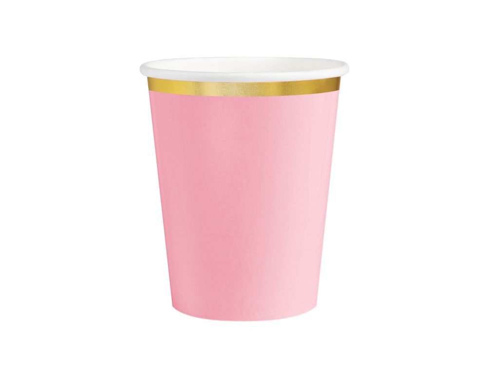 Paper cups Classic Gold - Pink, 220 ml, 6 pcs.