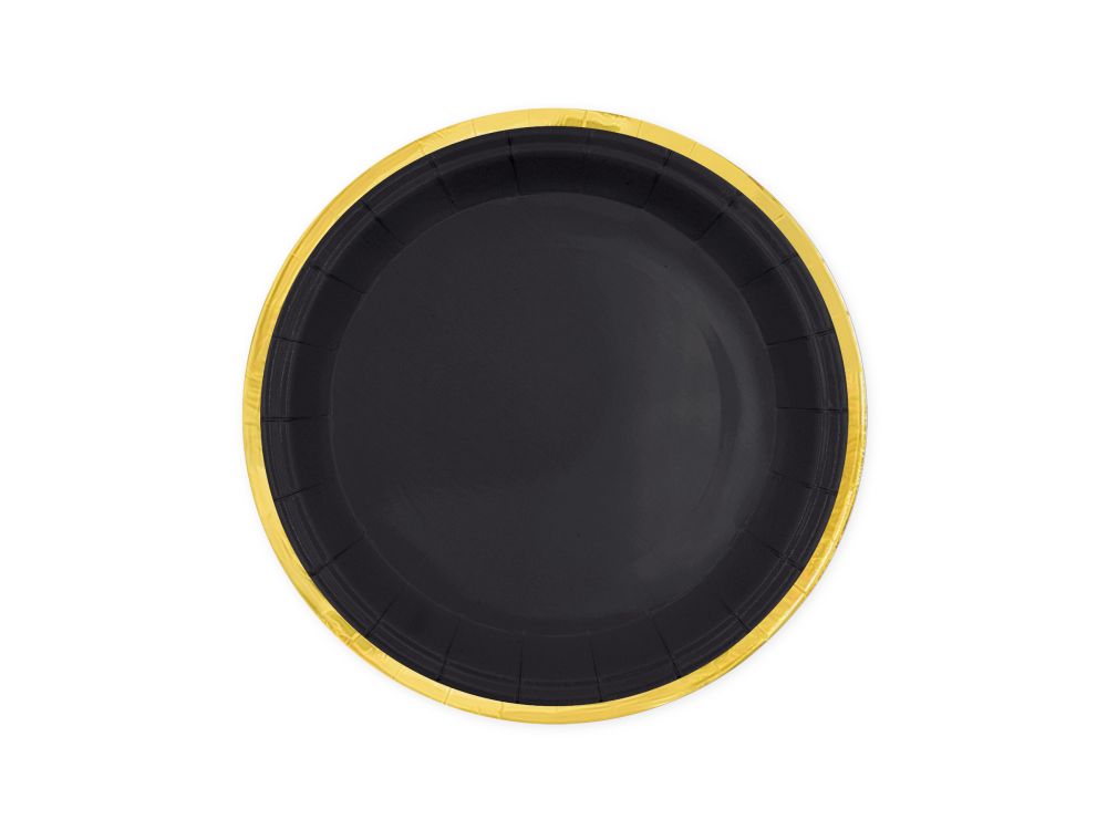 Paper plates Classic Gold - Black, 18 cm, 6 pcs.
