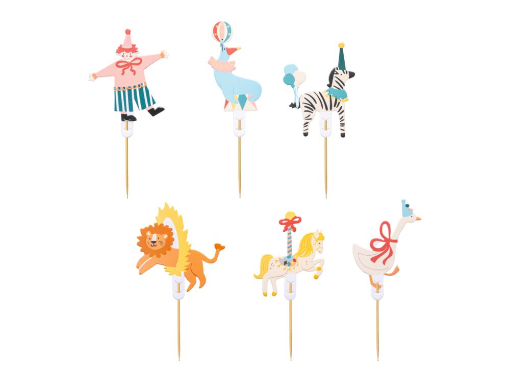 Muffin toppers Circus Party - PartyDeco - 6 pcs.