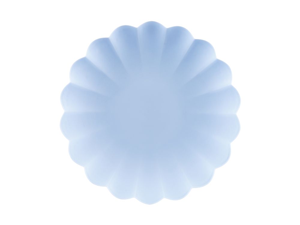 Plastic plates Frill - PartyDeco - Sky Blue, 22 cm, 4 pcs.
