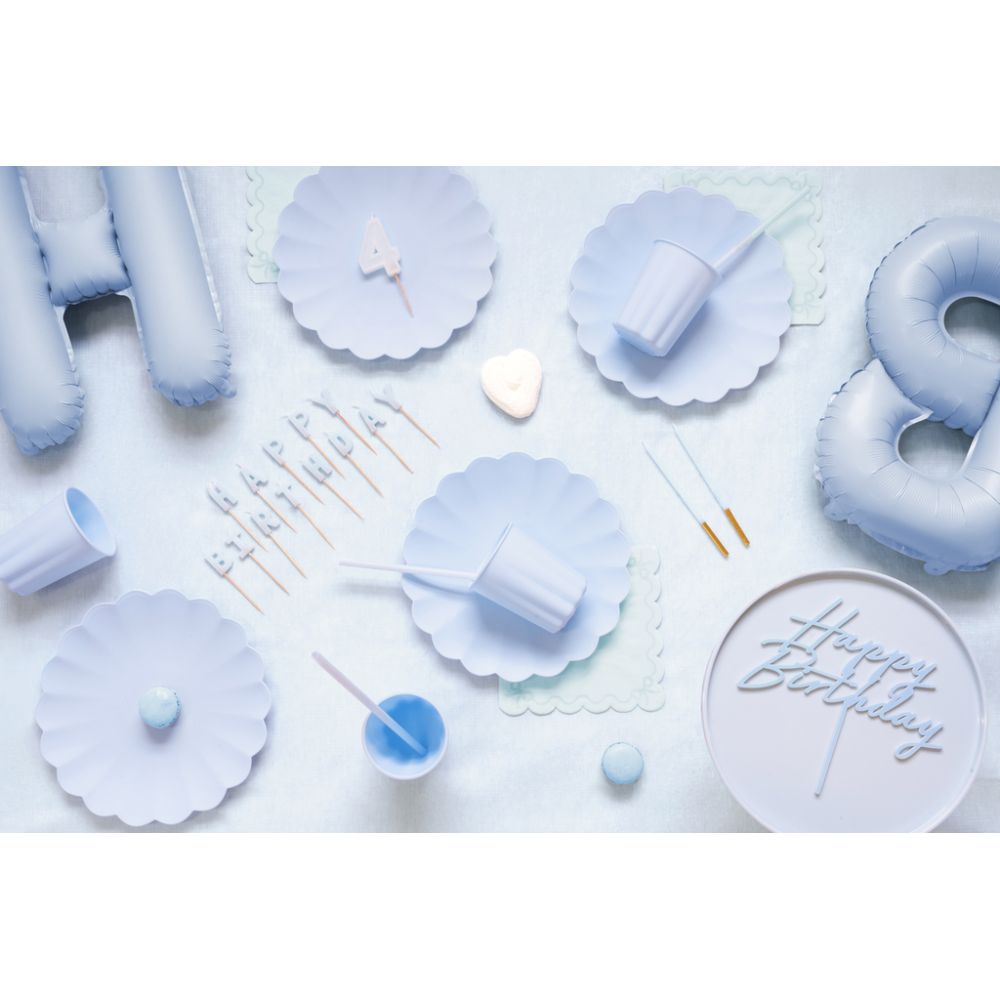 Plastic cups Frills - PartyDeco - Sky Blue, 220 ml, 4 pcs.