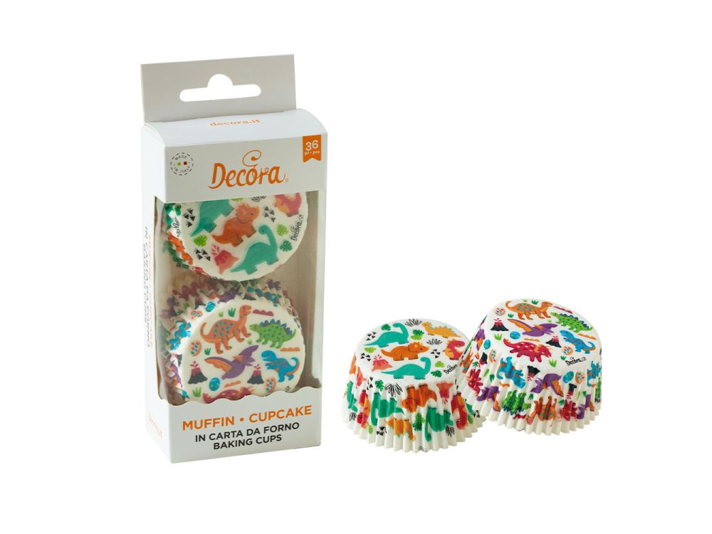 Muffin cupcakes Jurassic - Decora - 50 x 32 mm, 36 pcs.