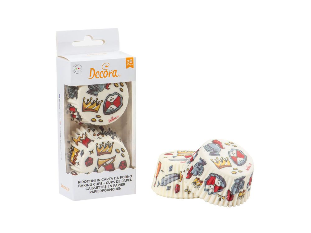 Papilotki na muffinki Knights - Decora - 50 x 32 mm, 36 szt.