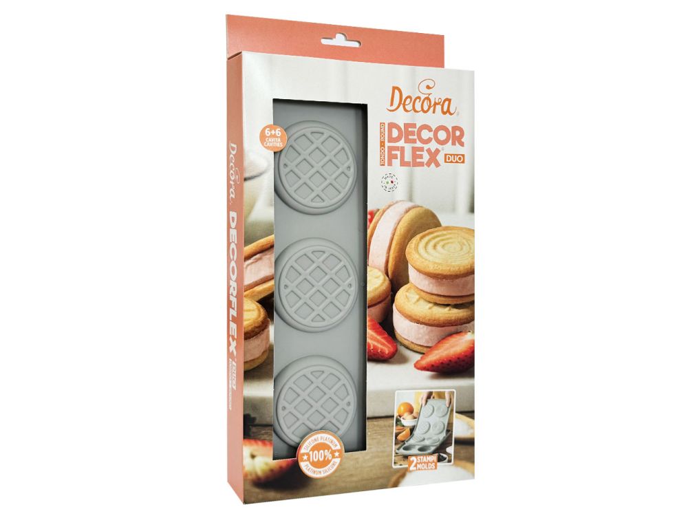 Forma silikonowa do monoporcji Decorflex - Decora - kółka, 2 szt.