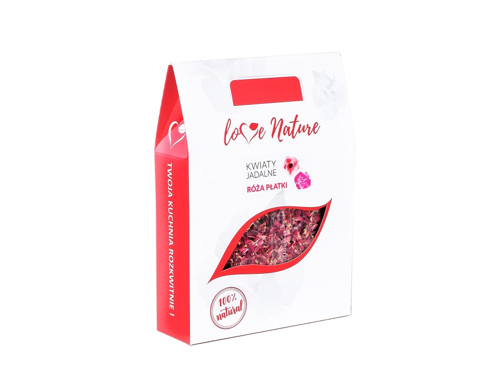 Kwiaty jadalne - Love Nature - płatki róż, 60 g