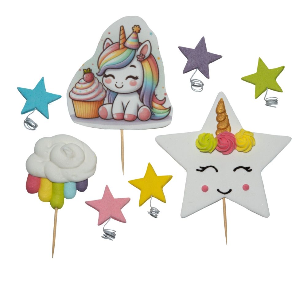 Sugar decorations for cake - Ditarte - Star Unicorn