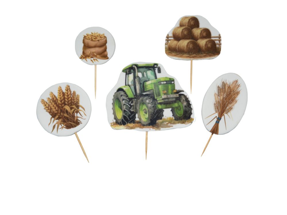 Ozdoby cukrowe na tort - Ditarte - Traktor w Polu