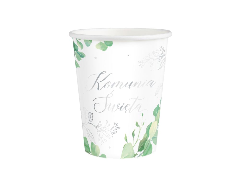 Communion paper cups Eucalyptus - 220 ml 6 pcs