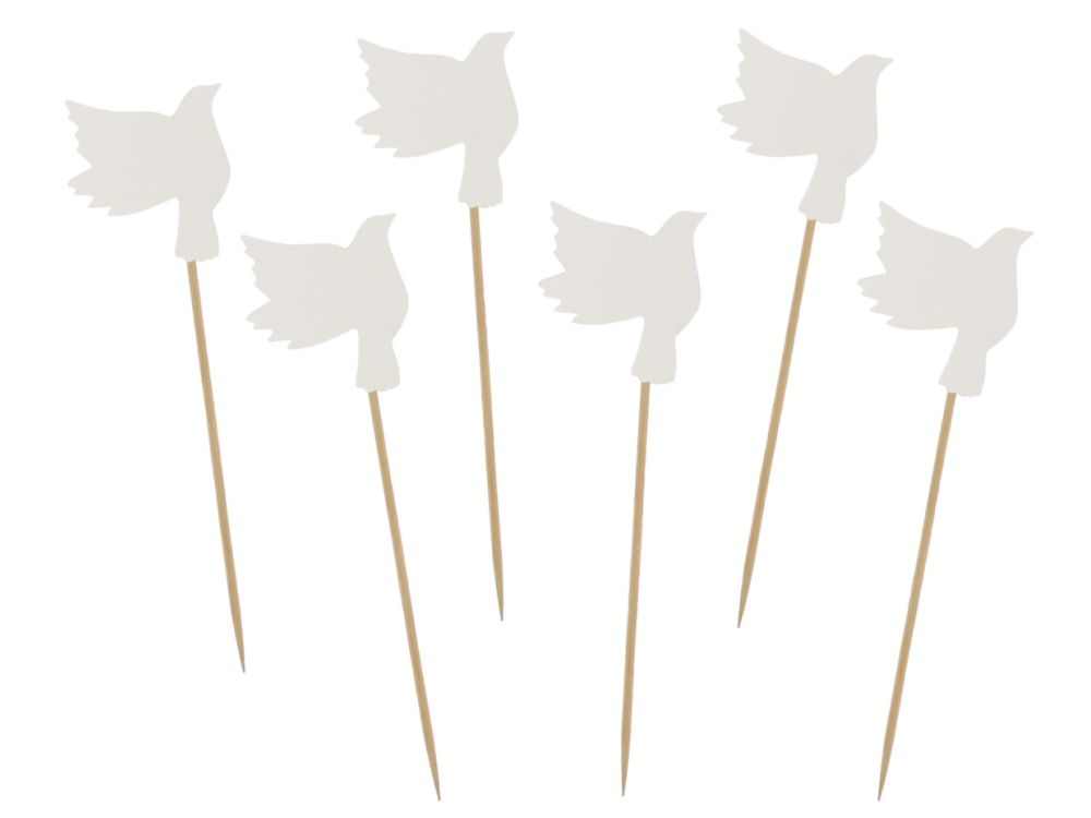 Communion cupcake toppers Doves - GoDan - 12 pcs.
