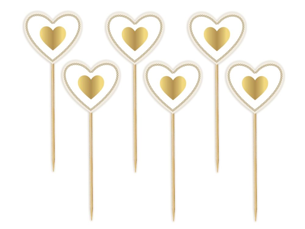Communion cupcake toppers Golden Hearts - GoDan - 6 pcs.