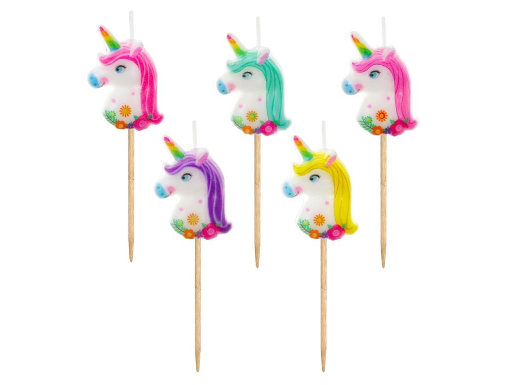 Birthday candles Unicorns - GoDan - 5 pcs.