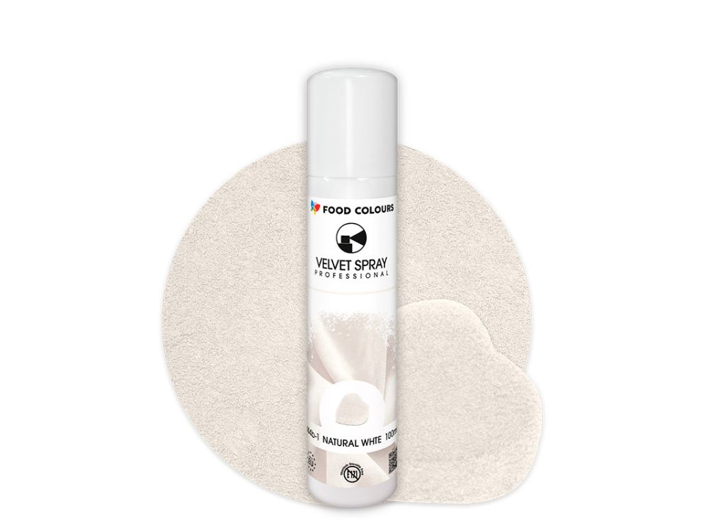 Velvet Spray - Food Colours - Natural White, 100 ml