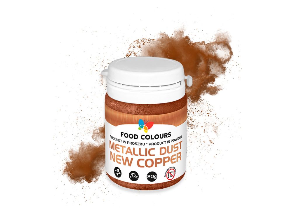 Powdered dye for decoration - Food Colours - Metallic Dust New Copper, 20 g