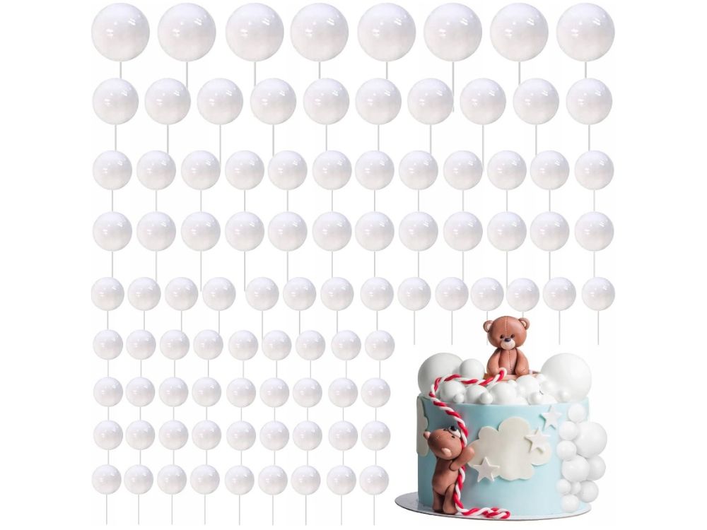 Decorations toppers on the peak Balls - White, 108 pcs.