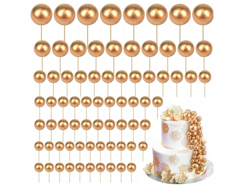 Decorations toppers on the peak Balls - Gold, 108 pcs.