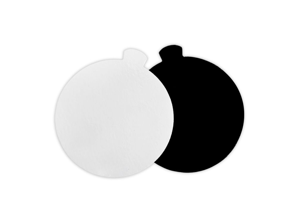 Cake pads for monoportions Round - white and gold, 12 cm, 10 pcs.
