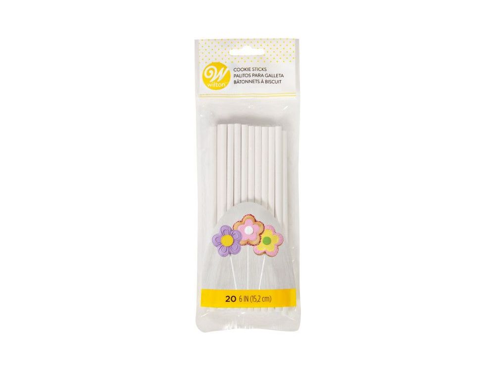 Paper lollipop sticks - Wilton - thick, 15 cm, 20 pcs.