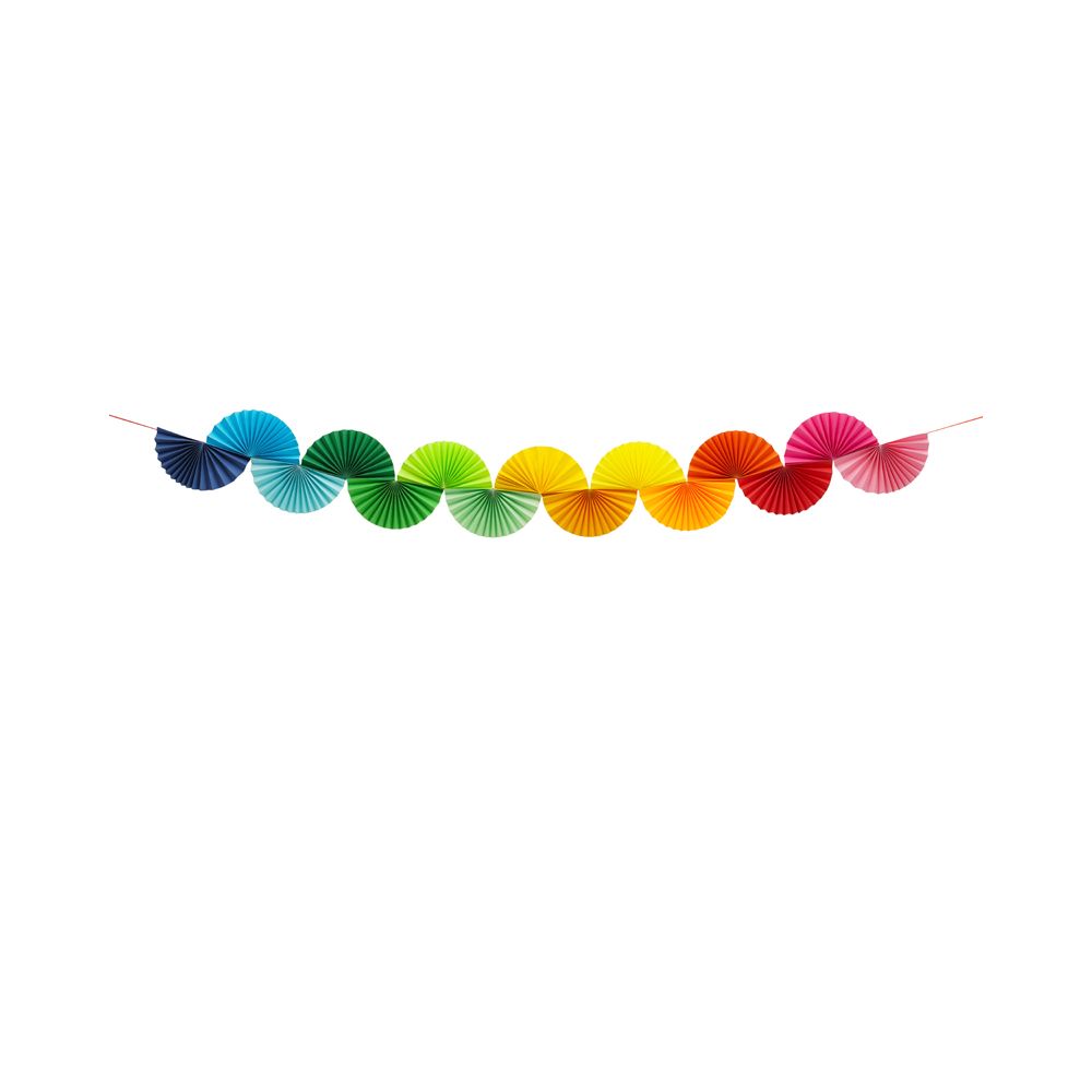 Paper garland Rainbow Fans - PartyDeco - 160 cm