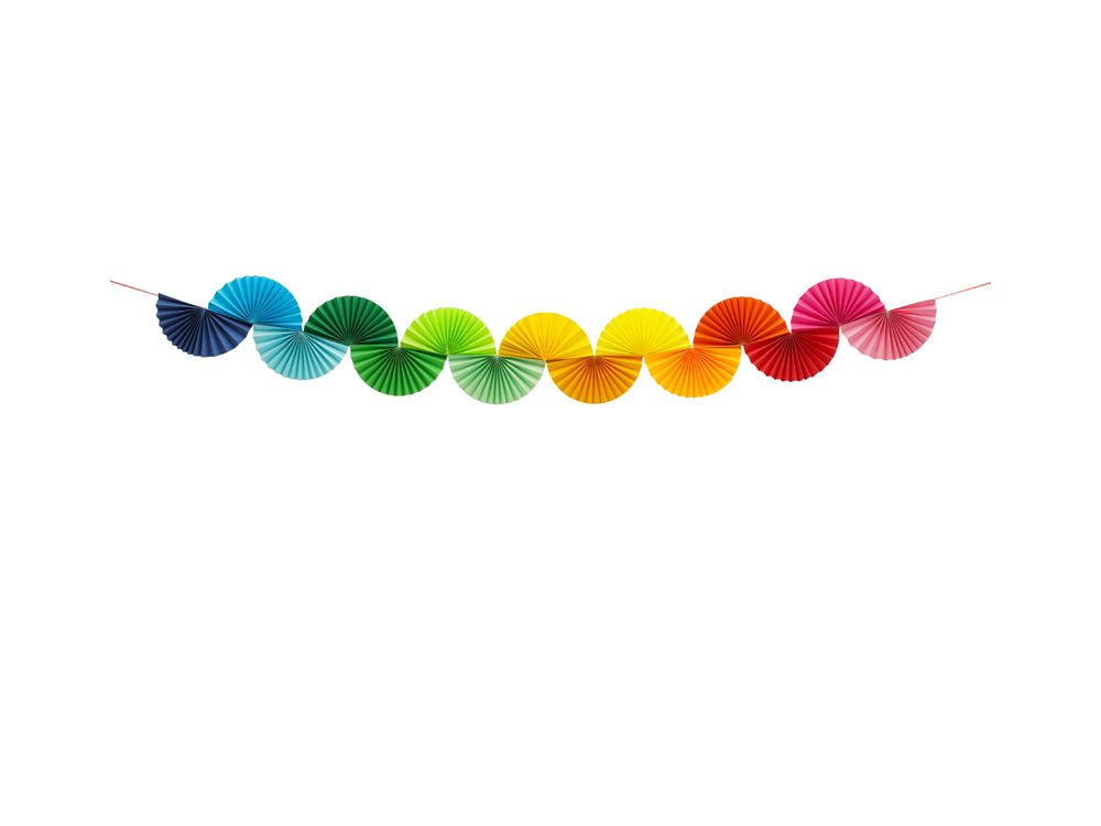 Paper garland Rainbow Fans - PartyDeco - 160 cm