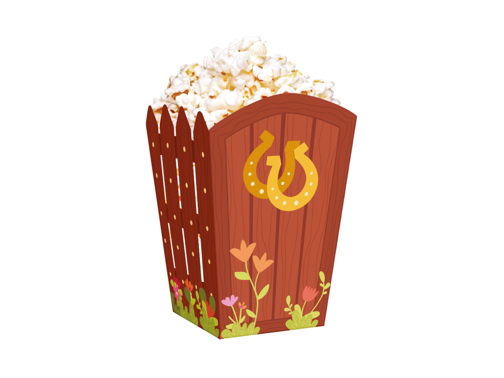 Horse-Themed Popcorn Boxes - 8,5 x 13,5 cm 6 pcs