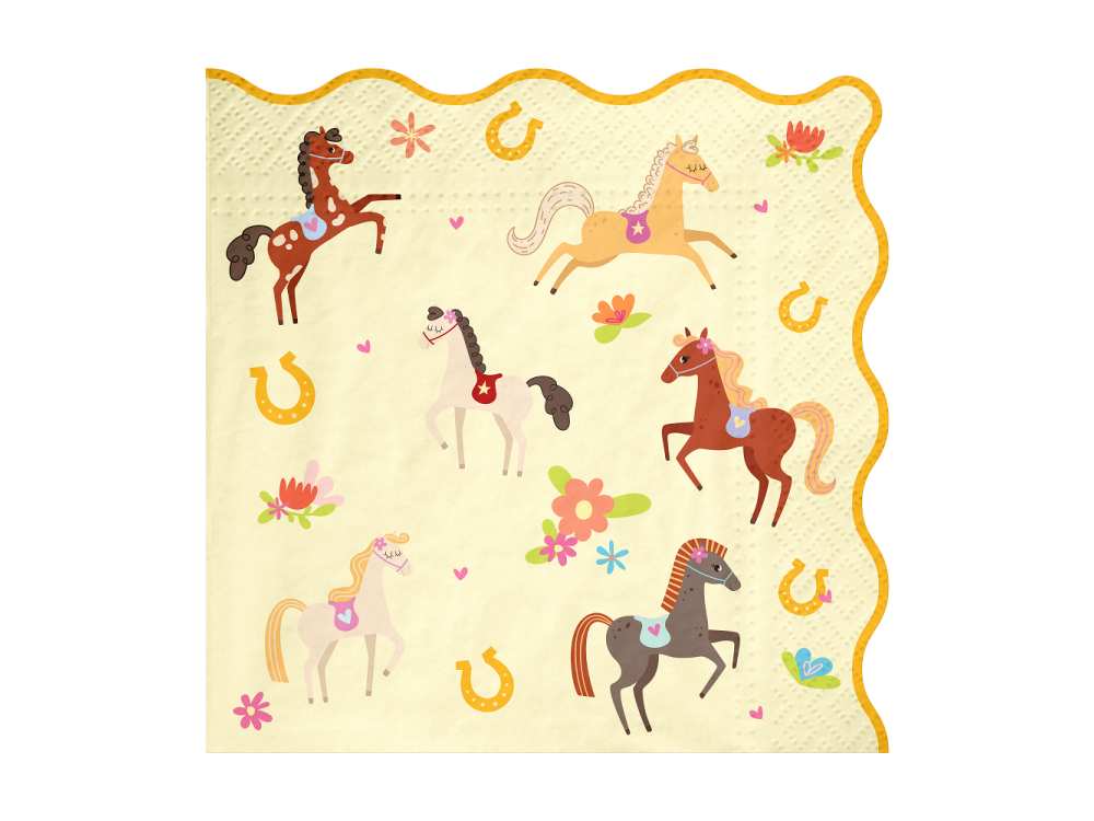 Horse-Themed paper napkins - 33 x 33 cm, 10 pcs.