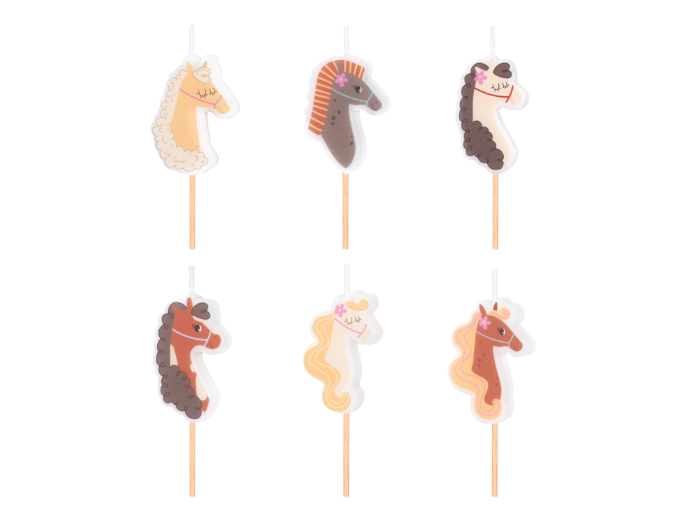 Horse-Themed Birthday Candles – Set of 6