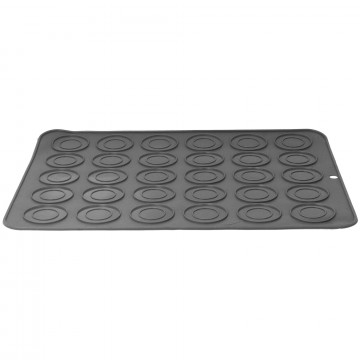 Silicone mat for macaroons - gray, 29 x 22 cm, 30 pcs.