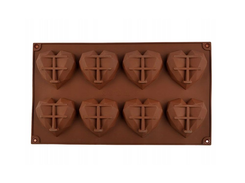 Heart-Shaped Silicone Mold for Chocolates, Pralines, Jellies & Ice – 8 Cavities
