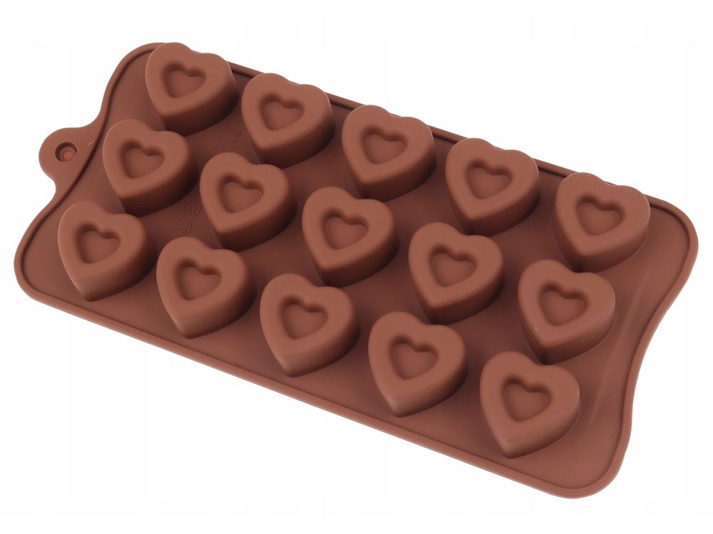 Silicone Mold for Chocolates & Pralines – Heart with Inner Heart Design