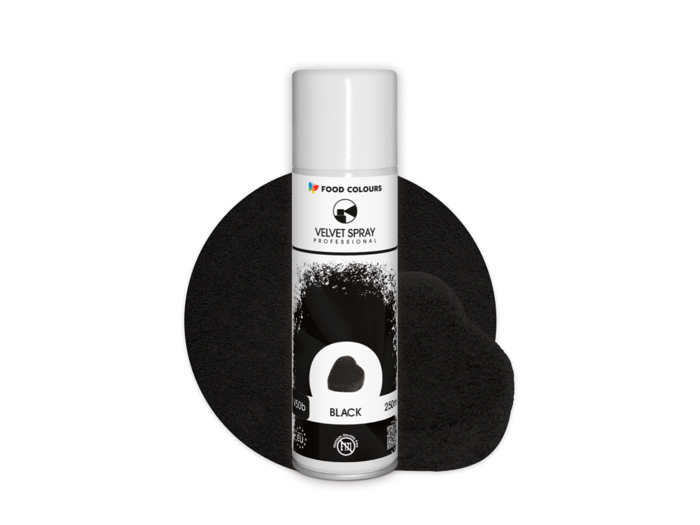 Velvet Spray - Food Colours - black, 250 ml