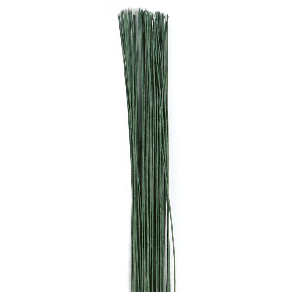 Druciki florystyczne - Culpitt - ciemna zieleń, 0,45 mm, 50 szt.