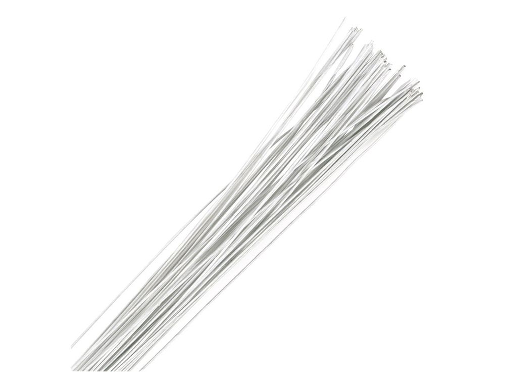 Druciki florystyczne - Culpitt - białe, 0,5 mm, 50 szt.