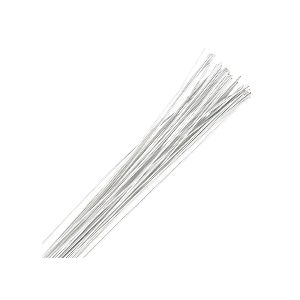 Druciki florystyczne - Culpitt - białe, 0,45 mm, 50 szt.