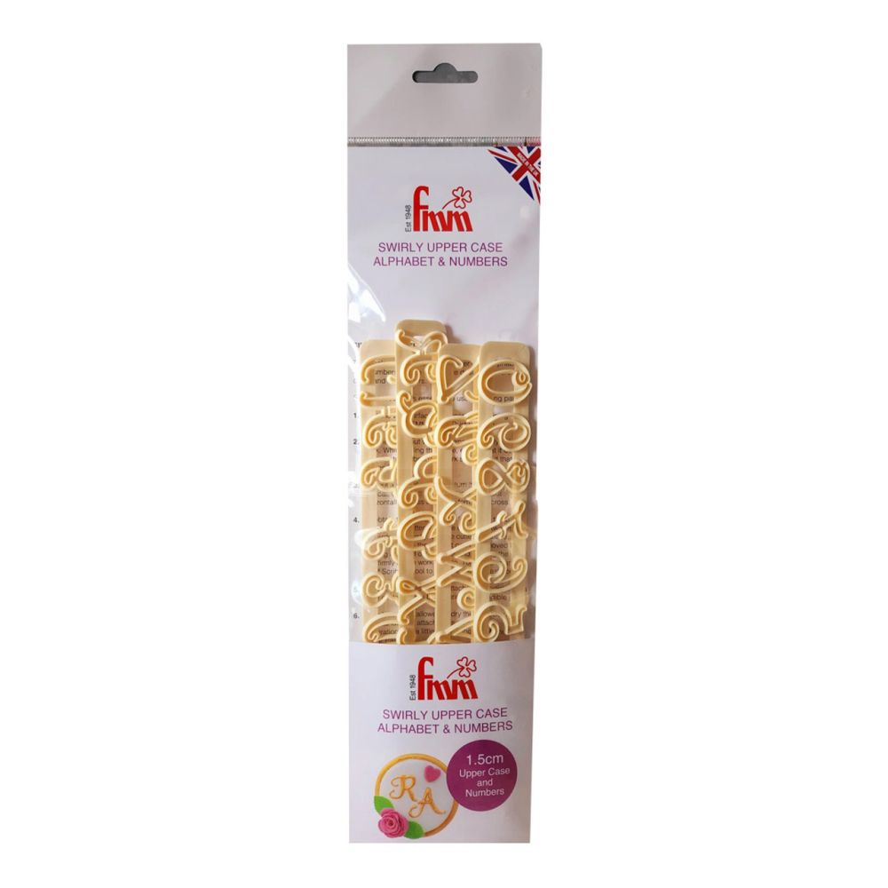 Swirly Cutter Set – FMM – Uppercase Letters and Numbers