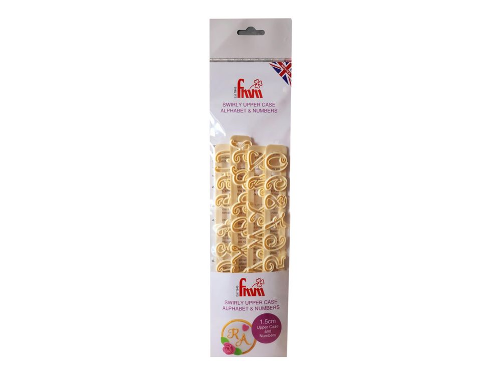Swirly Cutter Set – FMM – Uppercase Letters and Numbers