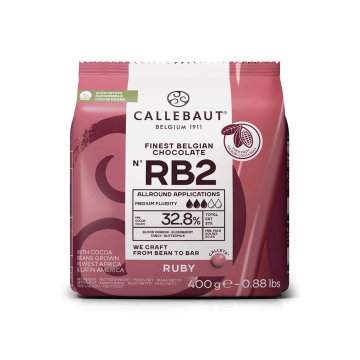 Belgian chocolate in lozenges - Callebaut - ruby, 400 g