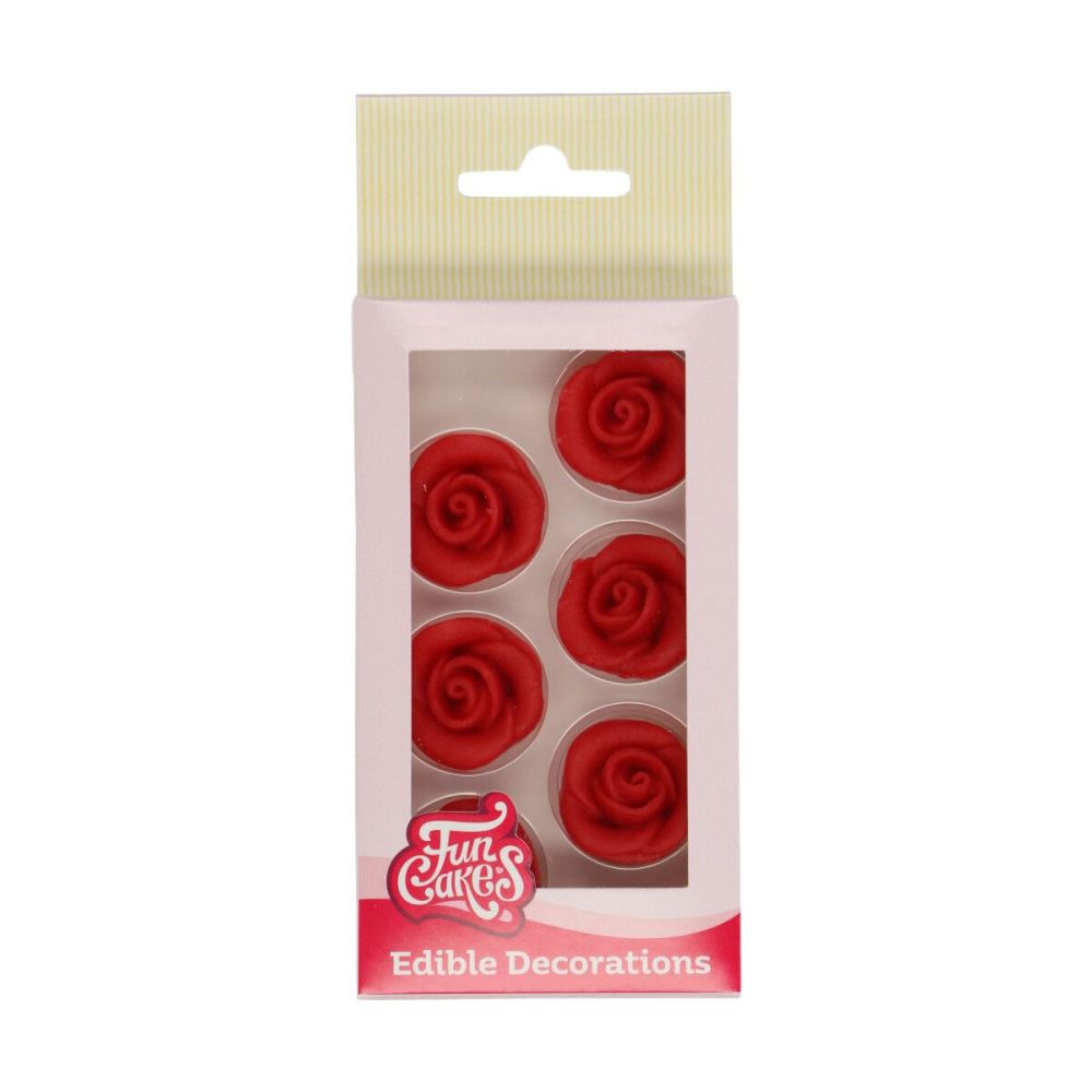 Edible decorations - FunCakes - roses, 6 pcs.