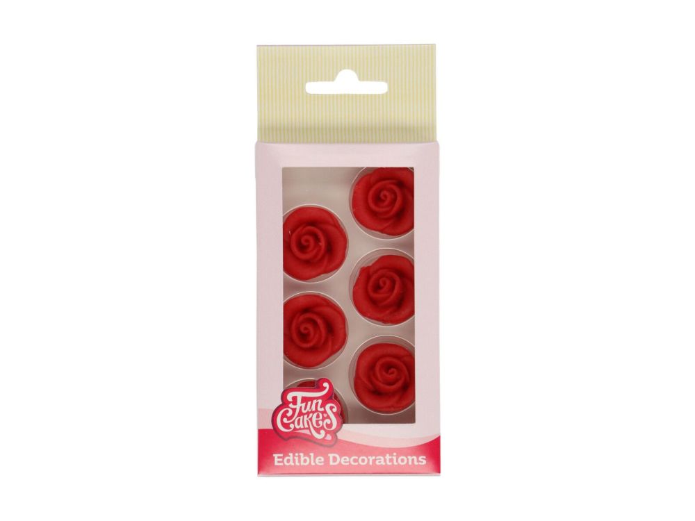 Edible decorations - FunCakes - roses, 6 pcs.